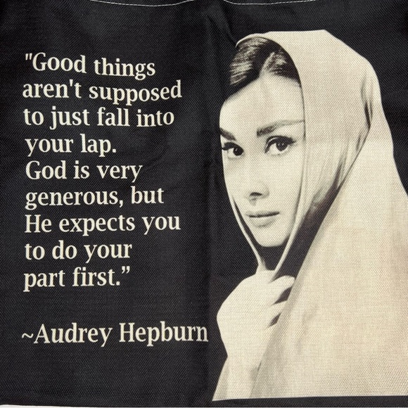 Eco-Friendly Iconic Audrey Hepburn Folding Tote Bag - Picture 7 of 15